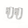 Wholesale Women's Copper Geometric Square Zirconia Earrings