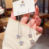 Wholesale Women's Copper Geometric Star Tassel Earrings With Electroplating