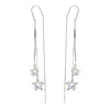 Wholesale Women's Copper Geometric Star Tassel Earrings With Electroplating