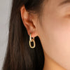 Wholesale Women's Copper Geometric Stitching Doublelayer Earrings With Electroplating Treatment