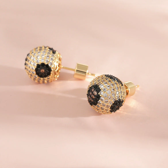 Wholesale Women's Copper Geometric Stud Earrings With Leopard And Snake Print Electroplated