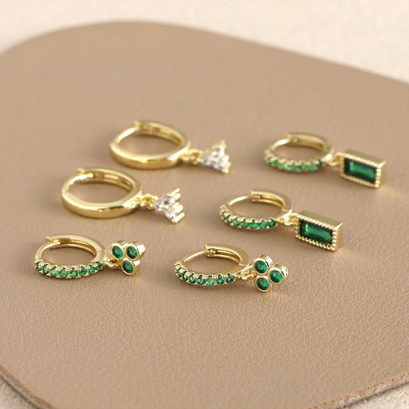 Wholesale Women's Copper Geometric Style Earrings With Electroplating Treatment