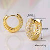 Wholesale Women's Copper Geometric Style Inlaid Zircon Earrings With Plant Flowers Design
