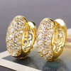 Wholesale Women's Copper Geometric Style Inlaid Zircon Earrings With Plant Flowers Design