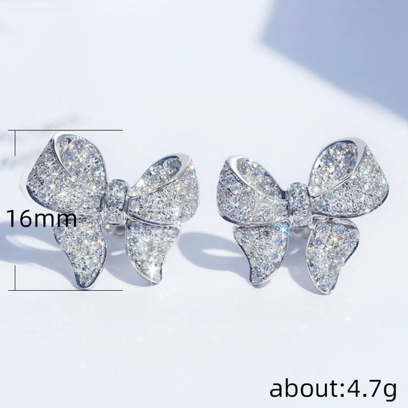 Wholesale Women's Copper Geometric Style Microencrusted Zircon Earrings Set With Diamonds