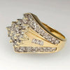 Wholesale Women's Copper Geometric Style Ring With Microinlaid Zirconia