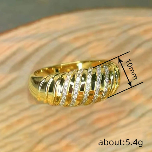 Wholesale Women's Copper Geometric Style Zirconia Ring