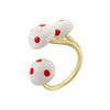 Wholesale Women's Copper Geometric Sweet Style Oildropping Ring Mushroom Dot Cloud Umbrellashaped