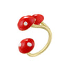 Wholesale Women's Copper Geometric Sweet Style Oildropping Ring Mushroom Dot Cloud Umbrellashaped