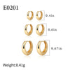 Wholesale Women's Copper Geometric Threepiece Set Earrings With Electroplating Processing