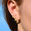 Wholesale Women's Copper Geometric Threepiece Set Earrings With Electroplating Processing