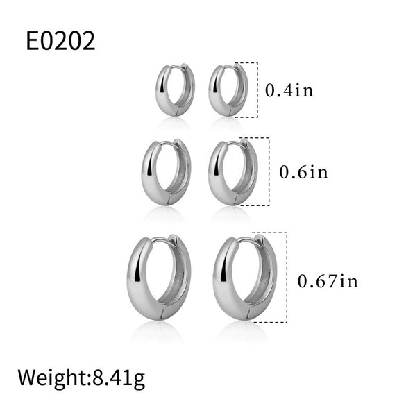 Wholesale Women's Copper Geometric Threepiece Set Earrings With Electroplating Processing