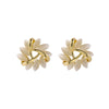 Wholesale Women's Copper Geometric Triangle Cat's Eye Stone Earrings Light Luxury Electroplated