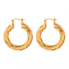 Wholesale Women's Copper Geometric Twisted O Shaped Earrings With Electroplating And Simple Fashionable Design