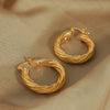 Wholesale Women's Copper Geometric Twisted O Shaped Earrings With Electroplating And Simple Fashionable Design