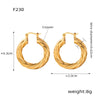 Wholesale Women's Copper Geometric Twisted O Shaped Earrings With Electroplating And Simple Fashionable Design