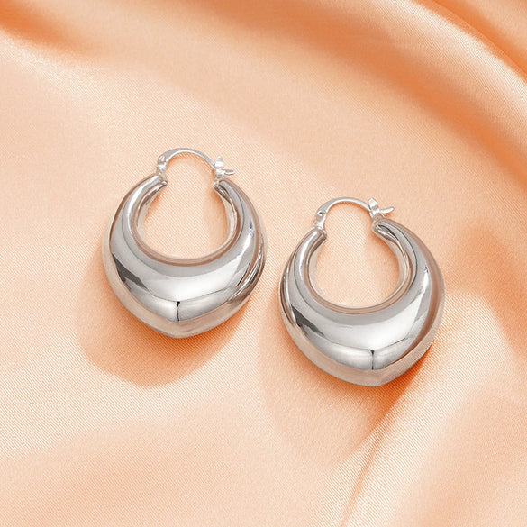 Wholesale Women's Copper Geometric U Shaped Inverted Triangle Exaggerated Earrings Electroplated Internet Celebrity Style Jewelry