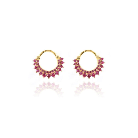 Wholesale Women's Copper Geometric Ushaped Zirconia Earrings