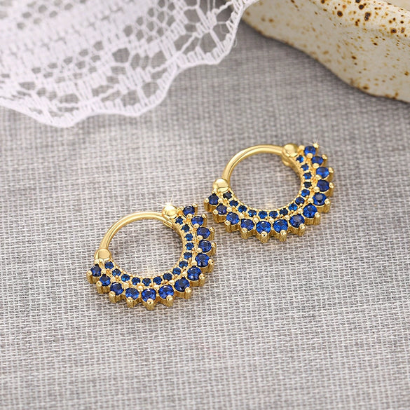 Wholesale Women's Copper Geometric Ushaped Zirconia Earrings