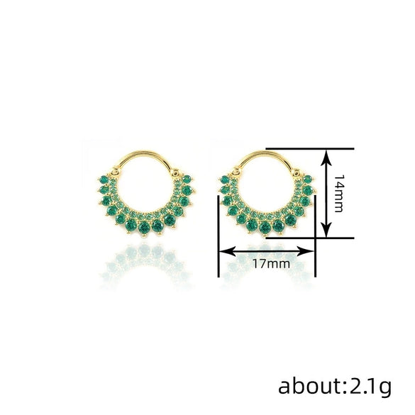 Wholesale Women's Copper Geometric Ushaped Zirconia Earrings