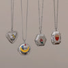 Wholesale Women's Copper Geometric Y2k Style Electroplated Moon Rose Drop Pendant Necklace