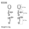 Wholesale Women's Copper Geometric Zircon Earrings 14K Real Gold Electroplated
