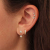 Wholesale Women's Copper Geometric Zircon Earrings 14K Real Gold Electroplated