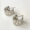 Wholesale Women's Copper Geometric Zircon Earrings With Metallic Strap And Niche Design