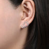 Wholesale Women's Copper Geometric Zircon Fiveclaw Exaggerated Specialshaped Ear Clip