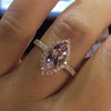 Wholesale Women's Copper Geometric Zircon Inlaid Horse Eye Shaped Ring