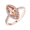Wholesale Women's Copper Geometric Zircon Inlaid Horse Eye Shaped Ring