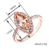 Wholesale Women's Copper Geometric Zircon Inlaid Horse Eye Shaped Ring