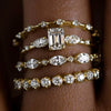 Wholesale Women's Copper Geometric Zircon Ring Fourpiece Set Highend Jewelry