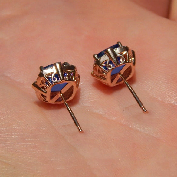 Wholesale Women's Copper Geometric Zirconia Earrings Romantic Exquisite Lady Jewelry