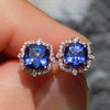 Wholesale Women's Copper Geometric Zirconia Earrings Romantic Exquisite Lady Jewelry
