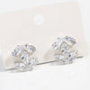 Wholesale Women's Copper Geometric Zirconia Earrings Simple Light Luxury Trendy Design