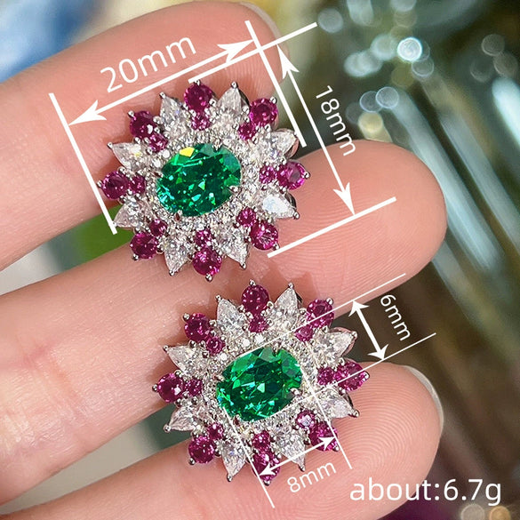 Wholesale Women's Copper Geometric Zirconia Earrings