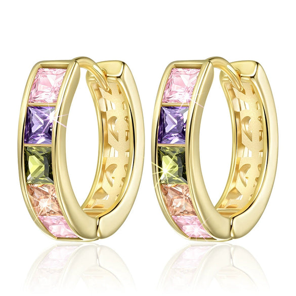 Wholesale Women's Copper Geometric Zirconia Jewelry Earrings