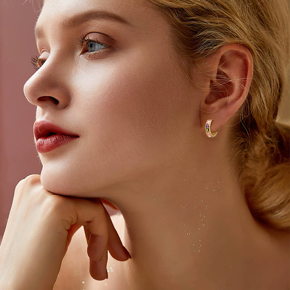 Wholesale Women's Copper Geometric Zirconia Jewelry Earrings