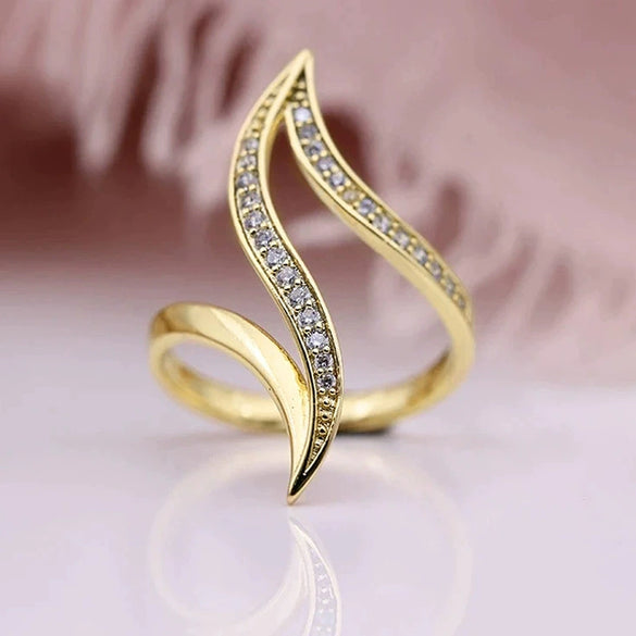 Wholesale Women's Copper Geometric Zirconia Micro Inlay Niche Fashion Ring