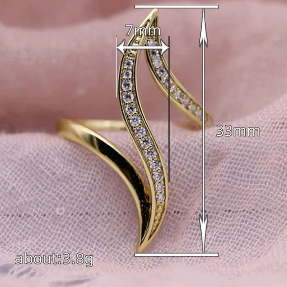 Wholesale Women's Copper Geometric Zirconia Micro Inlay Niche Fashion Ring