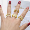 Wholesale Women's Copper Gold Plated Geometric Ushaped Love Ring