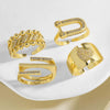 Wholesale Women's Copper Gold Plated Geometric Ushaped Love Ring
