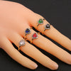 Wholesale Women's Copper Gold Plated Heart Shaped Ring With Crystal Design Simple Sweet Jewelry