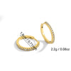 Wholesale Women's Copper Gold Plated Micro Inlaid Zircon Round Geometric Earrings Jewelry