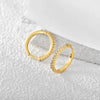 Wholesale Women's Copper Gold Plated Micro Inlaid Zircon Round Geometric Earrings Jewelry