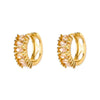 Wholesale Women's Copper Gold Plated Micropaved Colored Diamond Hoop Earrings