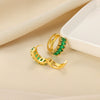 Wholesale Women's Copper Gold Plated Micropaved Colored Diamond Hoop Earrings