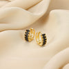 Wholesale Women's Copper Gold Plated Micropaved Colored Diamond Hoop Earrings