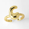 Wholesale Women's Copper Gold Plated Minimalist Letter Opening Ring